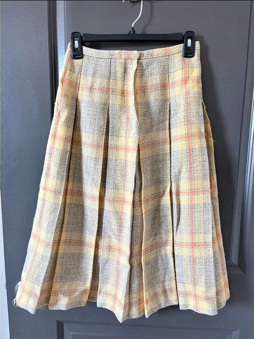 Bernhard Altmann Plaid A-Line Wool Skirt Small 100% Pure Wools